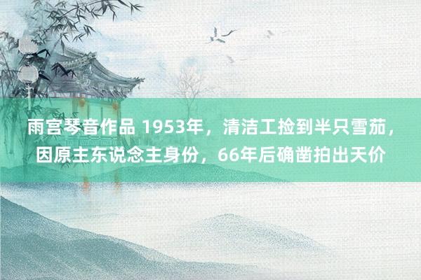 雨宫琴音作品 1953年，清洁工捡到半只雪茄，因原主东说念主身份，66年后确凿拍出天价