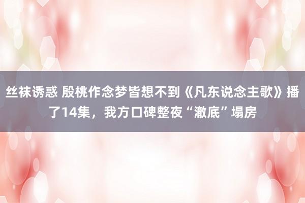 丝袜诱惑 殷桃作念梦皆想不到《凡东说念主歌》播了14集，我方口碑整夜“澈底”塌房