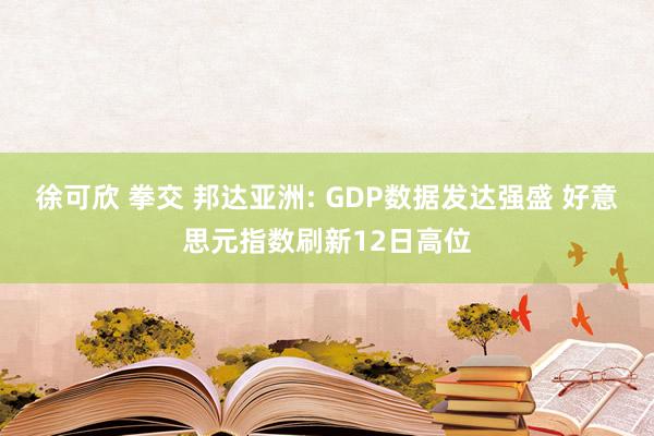 徐可欣 拳交 邦达亚洲: GDP数据发达强盛 好意思元指数刷新12日高位