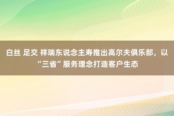 白丝 足交 祥瑞东说念主寿推出高尔夫俱乐部，以“三省”服务理念打造客户生态