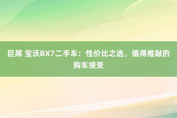 巨屌 宝沃BX7二手车：性价比之选，值得推敲的购车接受