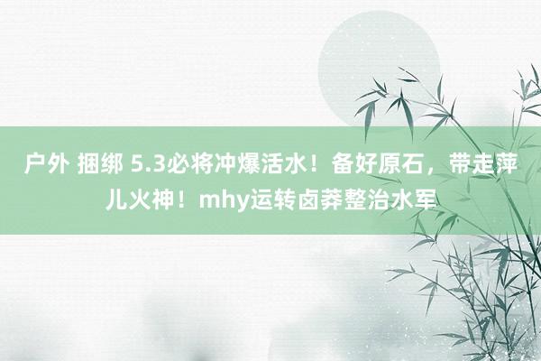 户外 捆绑 5.3必将冲爆活水！备好原石，带走萍儿火神！mhy运转卤莽整治水军