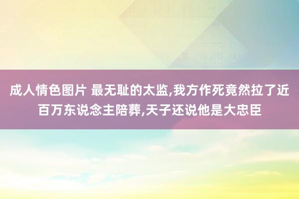 成人情色图片 最无耻的太监，我方作死竟然拉了近百万东说念主陪葬，天子还说他是大忠臣