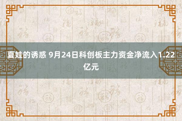 夏娃的诱惑 9月24日科创板主力资金净流入1.22亿元