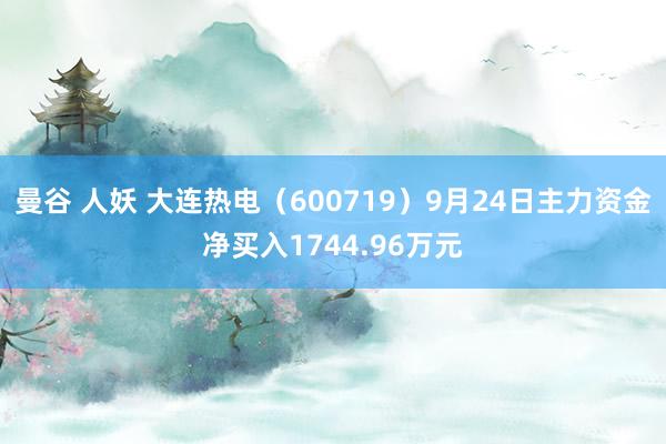 曼谷 人妖 大连热电（600719）9月24日主力资金净买入1744.96万元