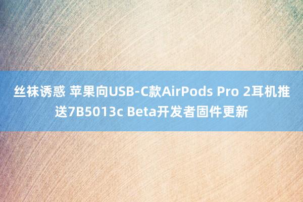 丝袜诱惑 苹果向USB-C款AirPods Pro 2耳机推送7B5013c Beta开发者固件更新