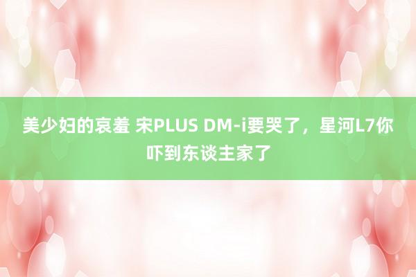 美少妇的哀羞 宋PLUS DM-i要哭了，星河L7你吓到东谈主家了