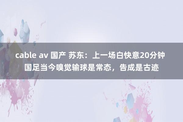 cable av 国产 苏东：上一场白快意20分钟 国足当今嗅觉输球是常态，告成是古迹