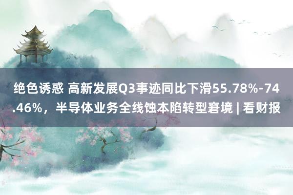 绝色诱惑 高新发展Q3事迹同比下滑55.78%-74.46%，半导体业务全线蚀本陷转型窘境 | 看财报