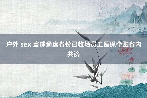 户外 sex 寰球通盘省份已收场员工医保个账省内共济