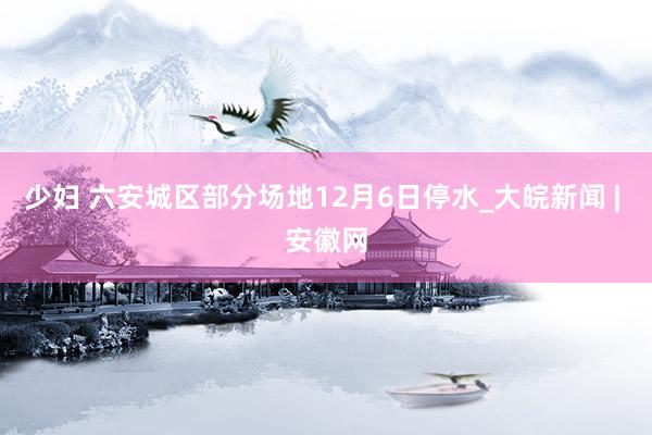 少妇 六安城区部分场地12月6日停水_大皖新闻 | 安徽网