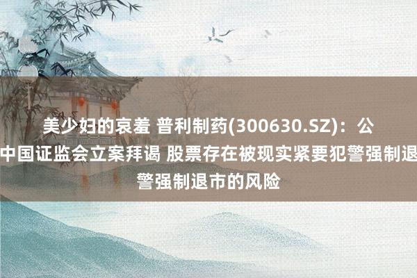 美少妇的哀羞 普利制药(300630.SZ)：公司正在被中国证监会立案拜谒 股票存在被现实紧要犯警强制退市的风险