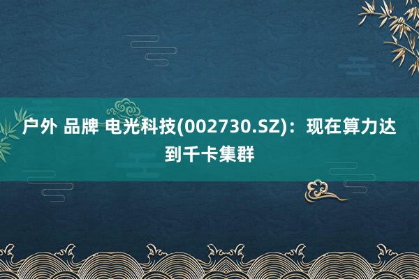 户外 品牌 电光科技(002730.SZ)：现在算力达到千卡集群