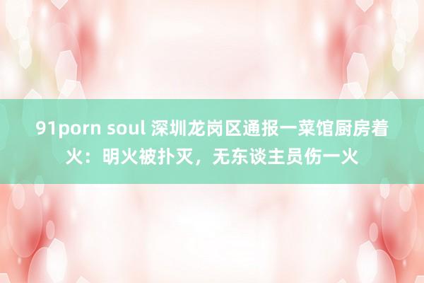 91porn soul 深圳龙岗区通报一菜馆厨房着火：明火被扑灭，无东谈主员伤一火