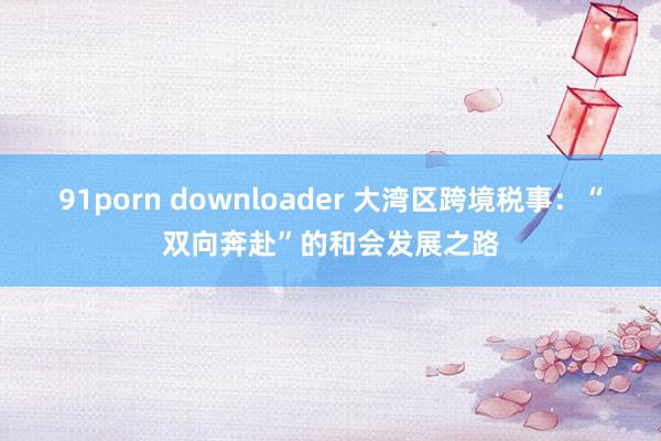 91porn downloader 大湾区跨境税事：“双向奔赴”的和会发展之路