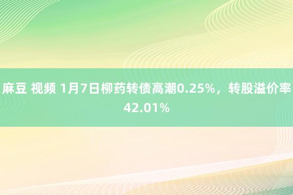 麻豆 视频 1月7日柳药转债高潮0.25%，转股溢价率42.01%