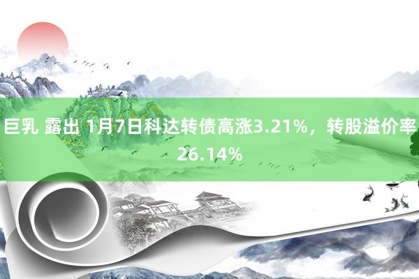 巨乳 露出 1月7日科达转债高涨3.21%，转股溢价率26.14%