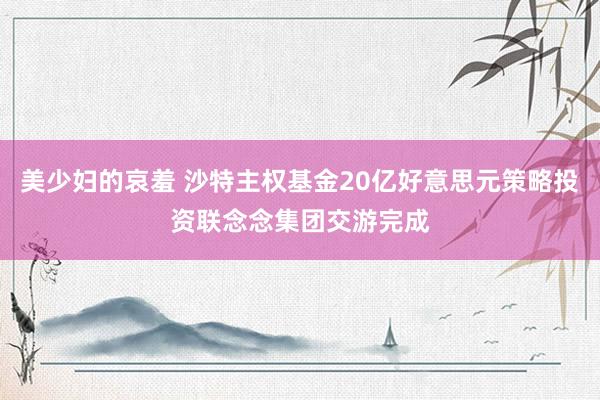 美少妇的哀羞 沙特主权基金20亿好意思元策略投资联念念集团交游完成