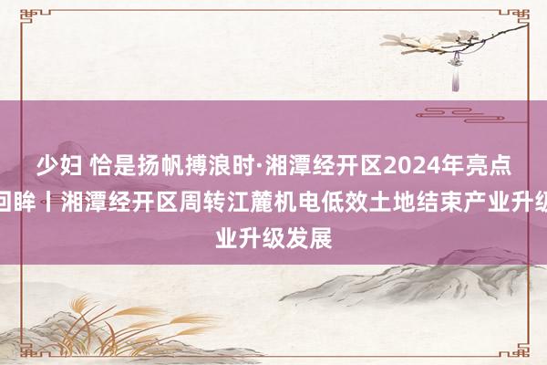 少妇 恰是扬帆搏浪时·湘潭经开区2024年亮点责任回眸丨湘潭经开区周转江麓机电低效土地结束产业升级发展