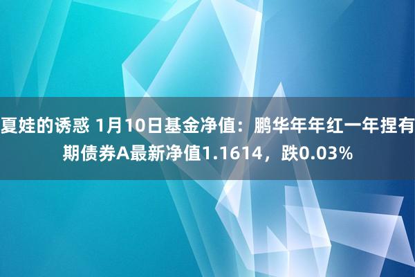 夏娃的诱惑 1月10日基金净值：鹏华年年红一年捏有期债券A最新净值1.1614，跌0.03%