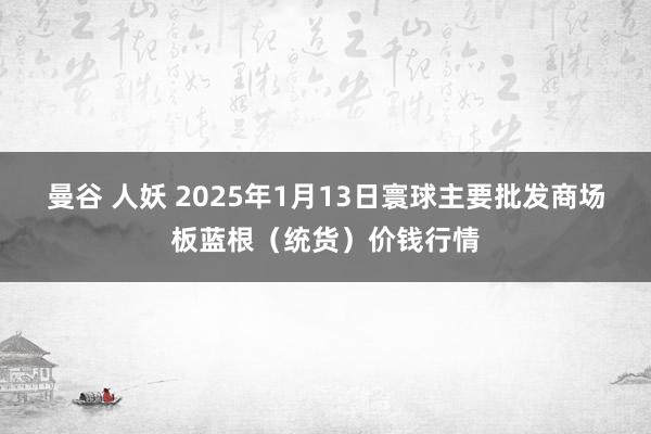 曼谷 人妖 2025年1月13日寰球主要批发商场板蓝根（统货）价钱行情