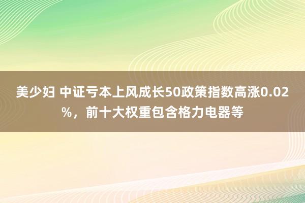 美少妇 中证亏本上风成长50政策指数高涨0.02%，前十大权重包含格力电器等